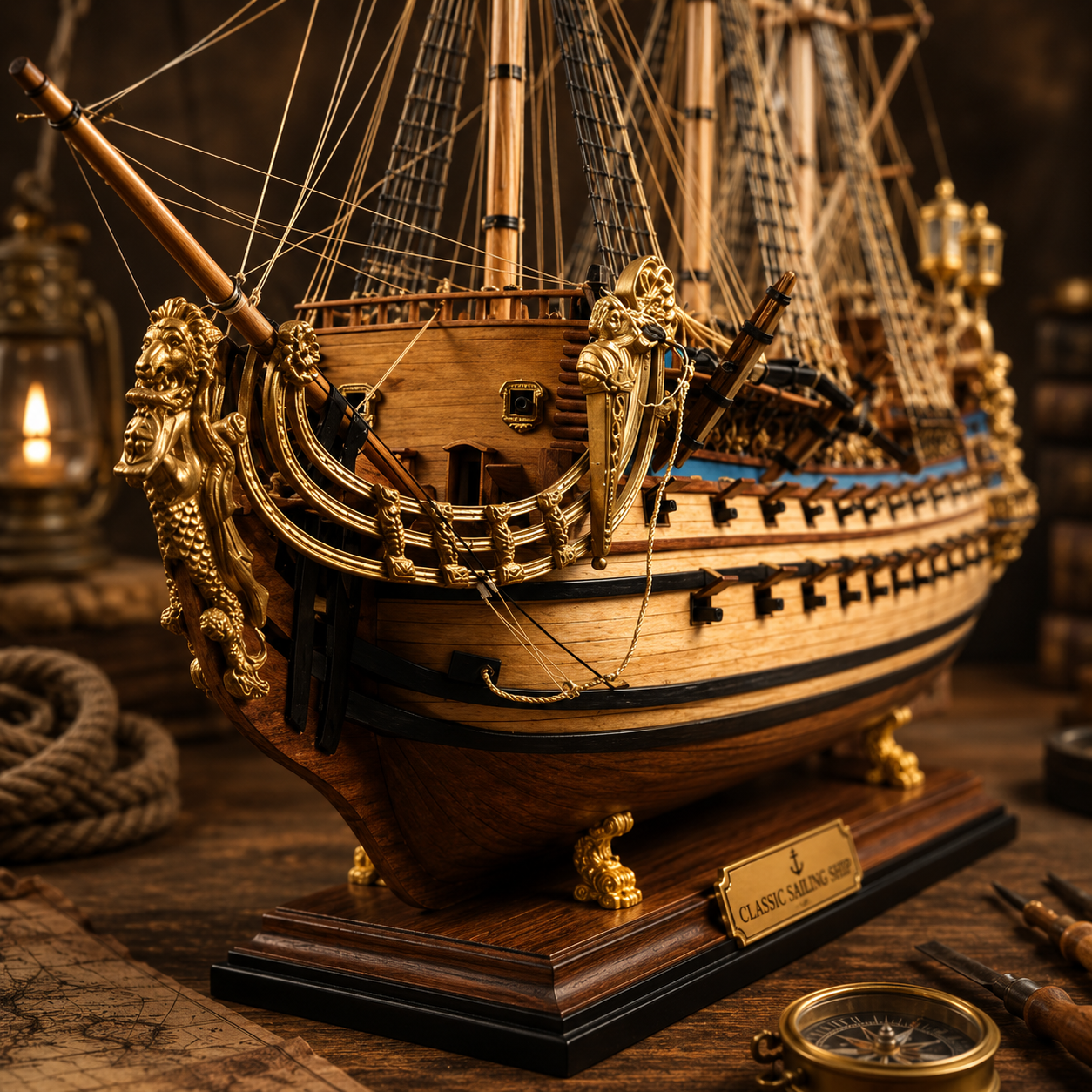 Le Soleil Royal 1:90 Scale Wooden Model Ship (100cm/39.3")