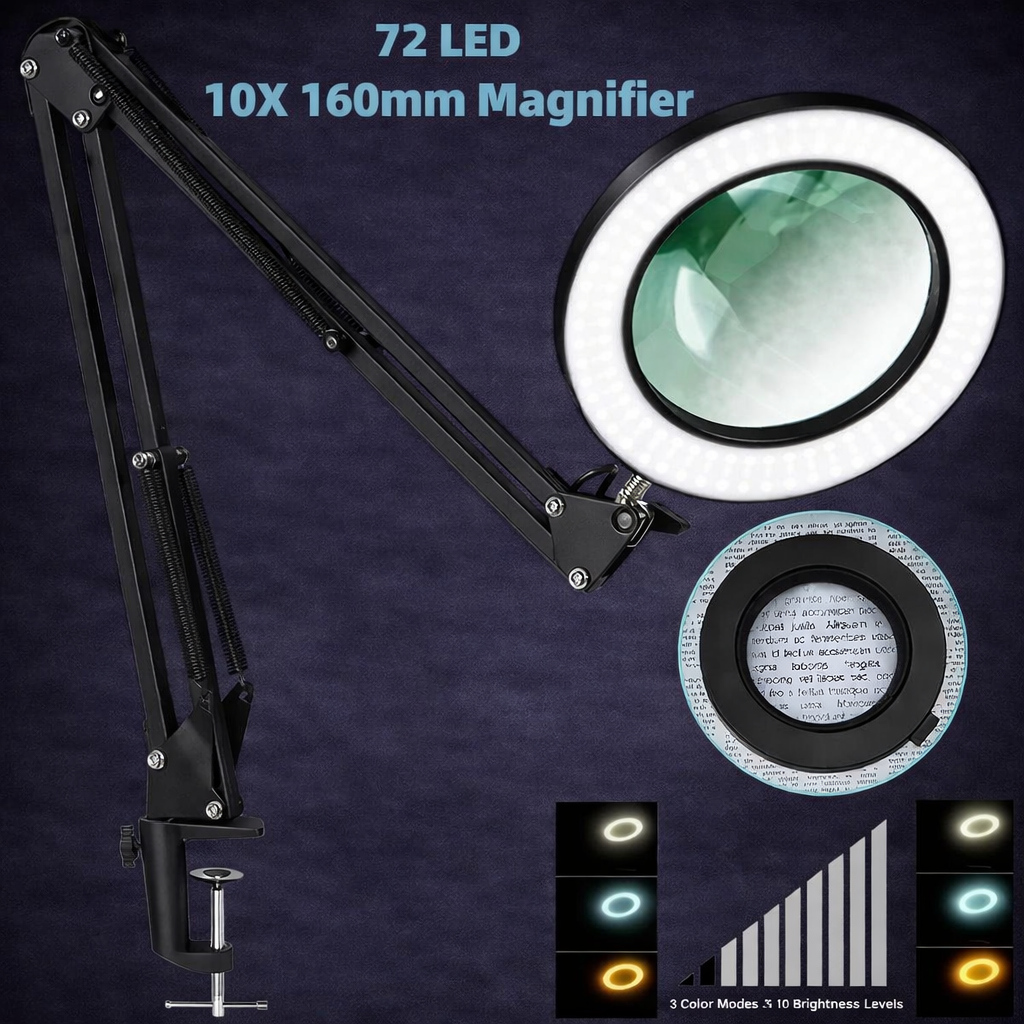 LED Magnifying Desk Lamp โ Precision Detail Light for Model Building & DIY