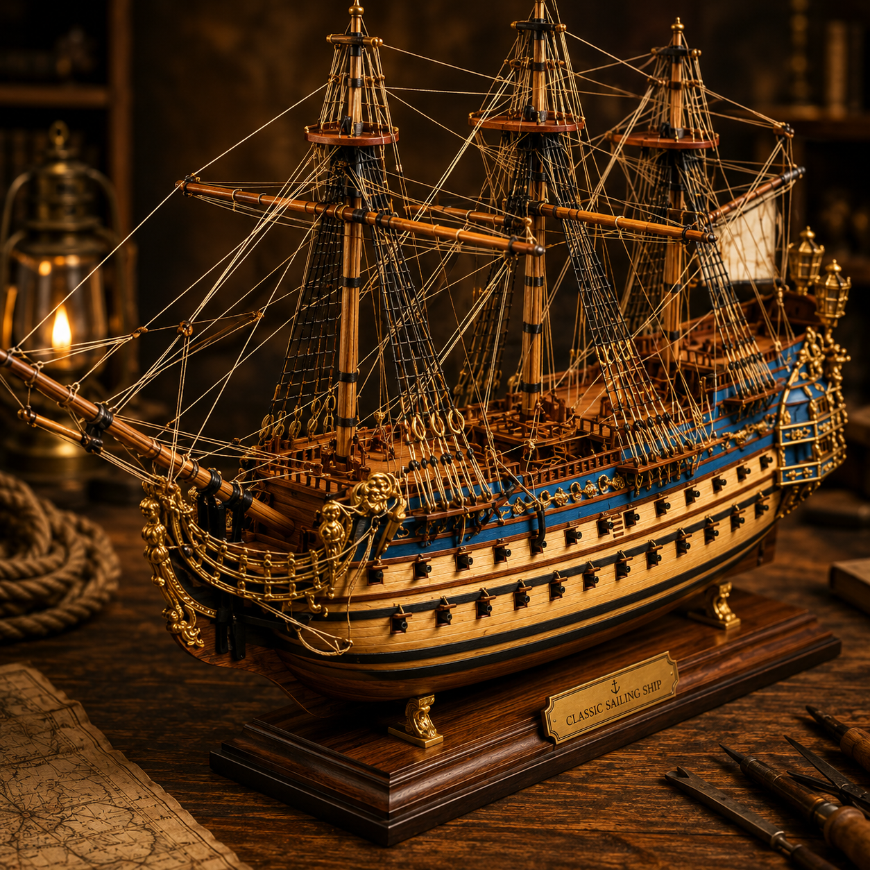 Le Soleil Royal 1:90 Scale Wooden Model Ship (100cm/39.3")