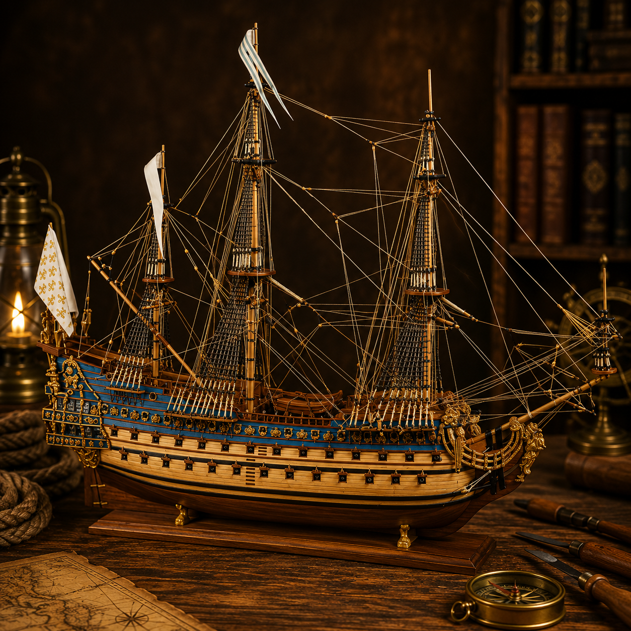 Le Soleil Royal 1:90 Scale Wooden Model Ship (100cm/39.3")