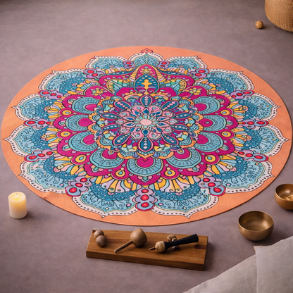 Mandala Style Meditation Round Rug