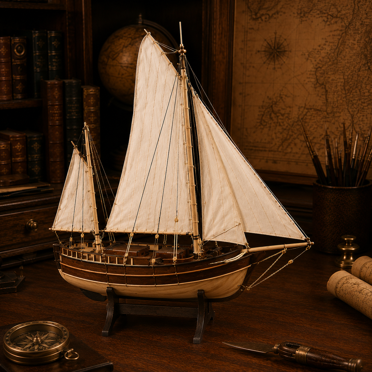Spray Boston Sailboat Scale 1/30 666 mm Wood Model Ship Kit
