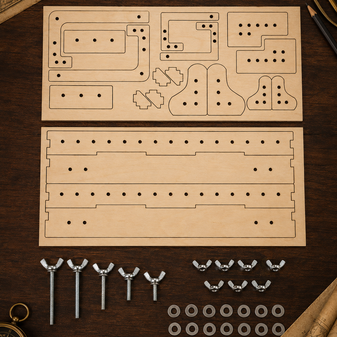 Adjustable Model Ship Hull Building Cradle