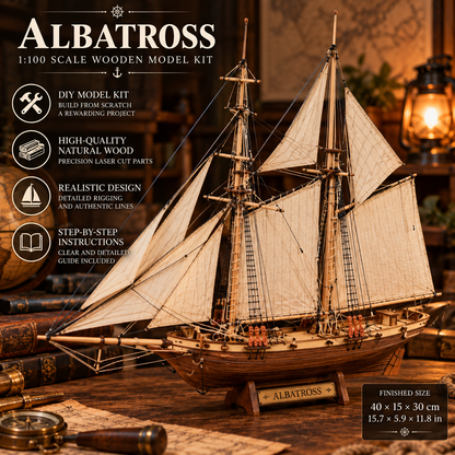 Albatross Wooden Sailboat 1:100 DIY Model Kit